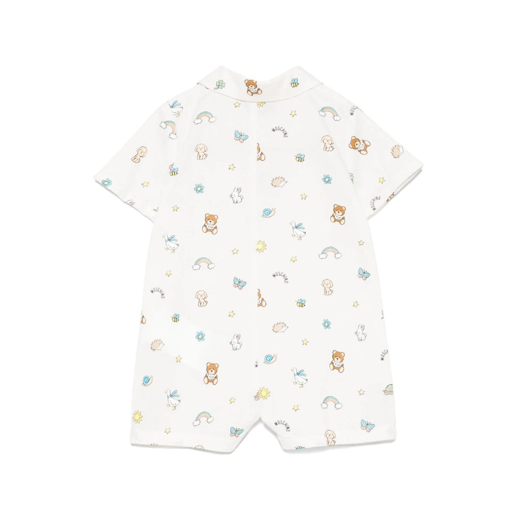 Moschino Kids All-Over Graphic Romper With Gift Box