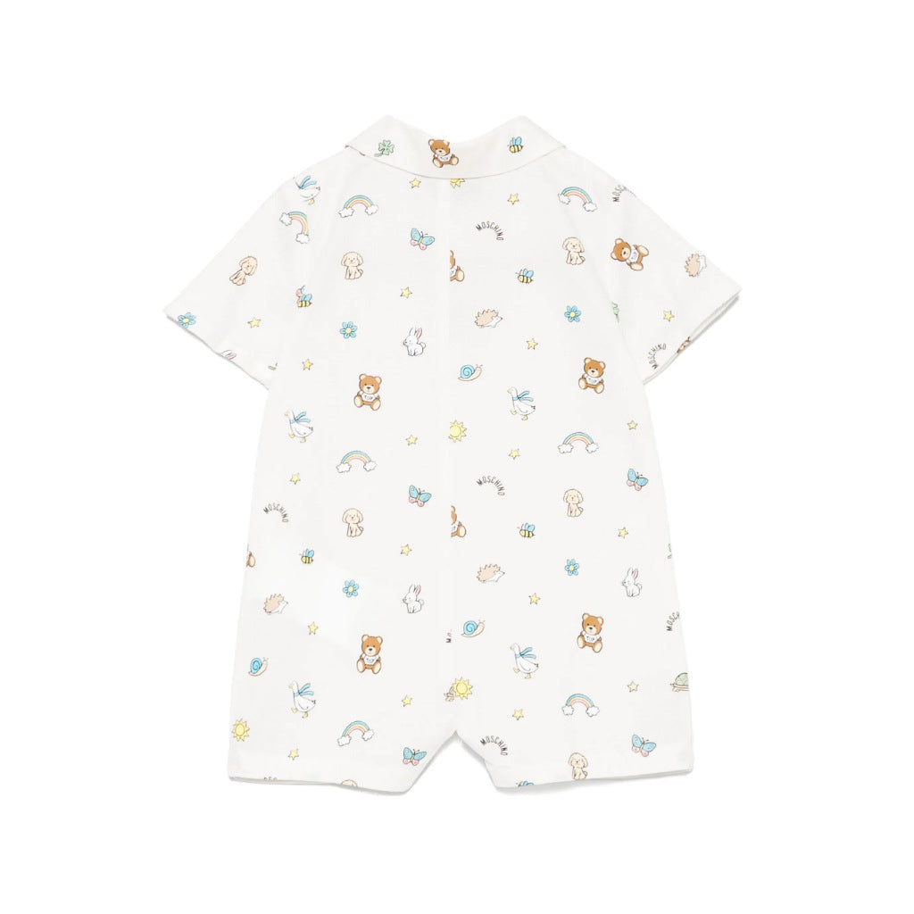 Moschino Kids All-Over Graphic Romper With Gift Box