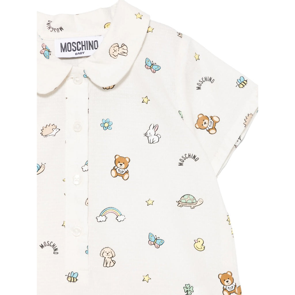 Moschino Kids All-Over Graphic Romper With Gift Box