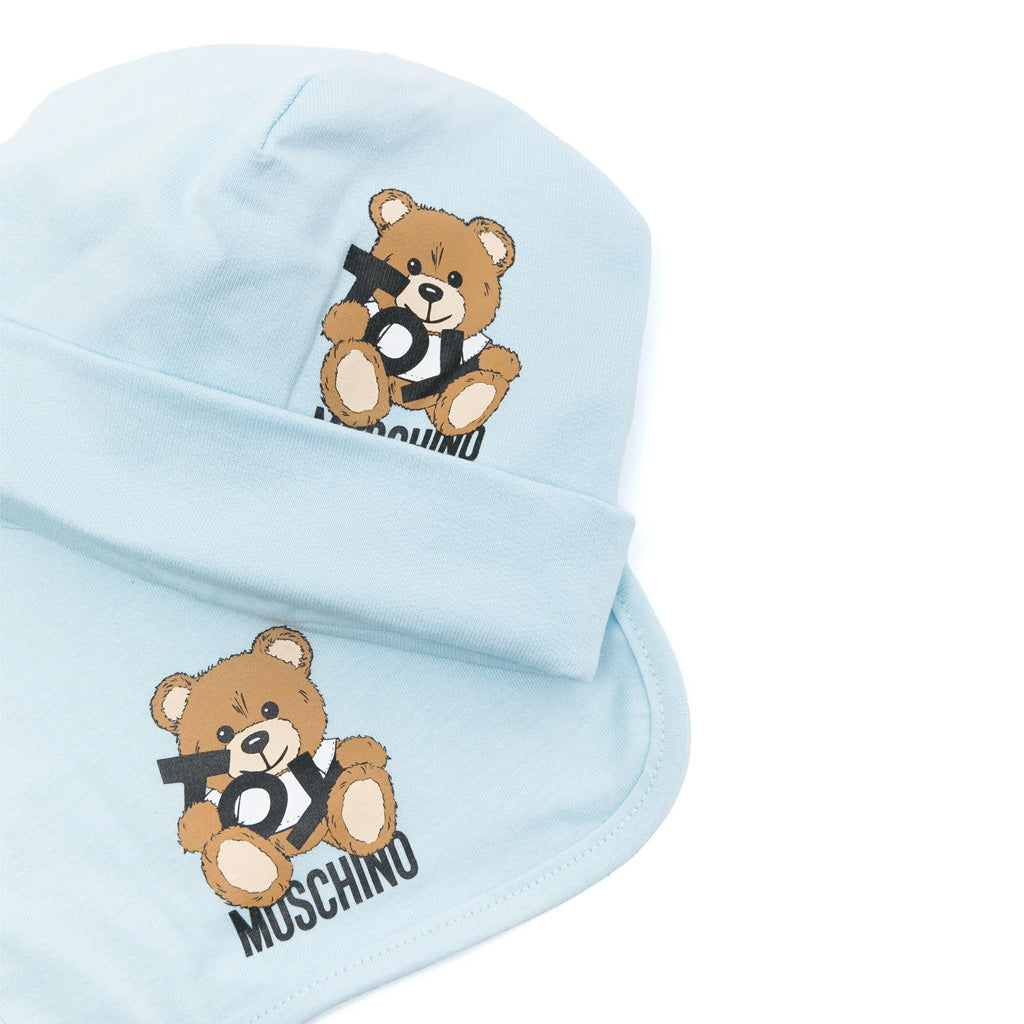 Moschino Kids Toy Bear Hat With Bib Set