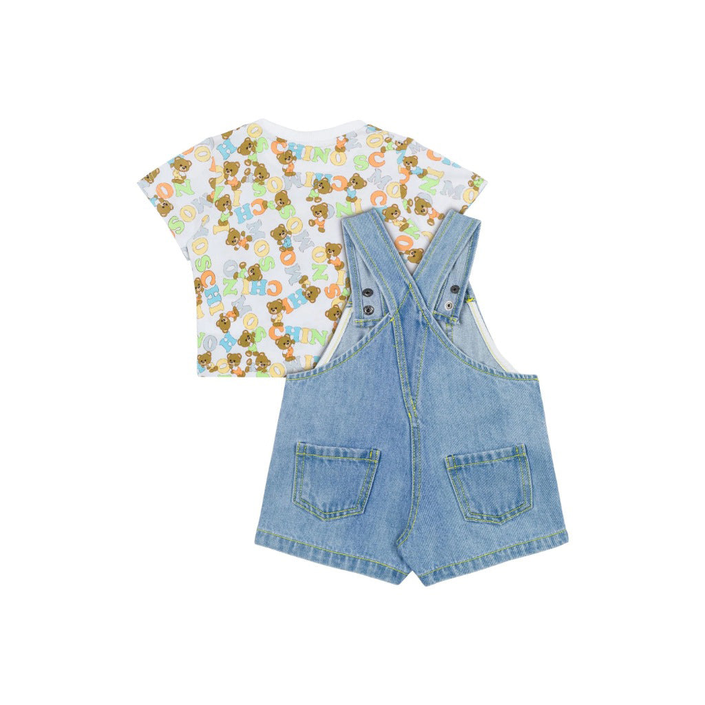 Moschino Kids Baby Bear T-shirt and Dungarees Set