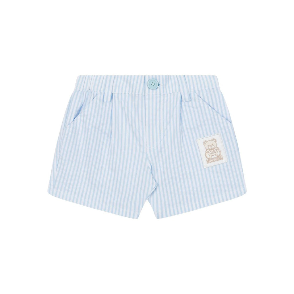 Moschino Kids Teddy Patch Striped Shorts