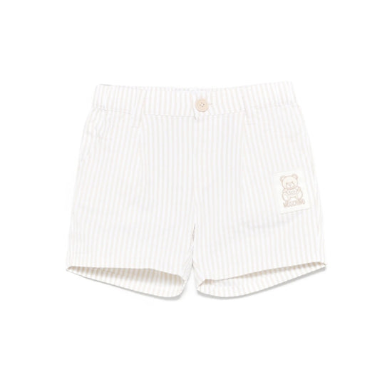 Moschino Kids Teddy Patch Striped Shorts