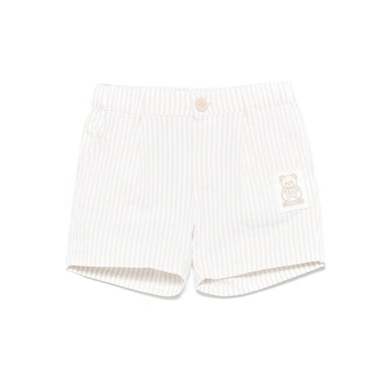 Moschino Kids Teddy Patch Striped Shorts
