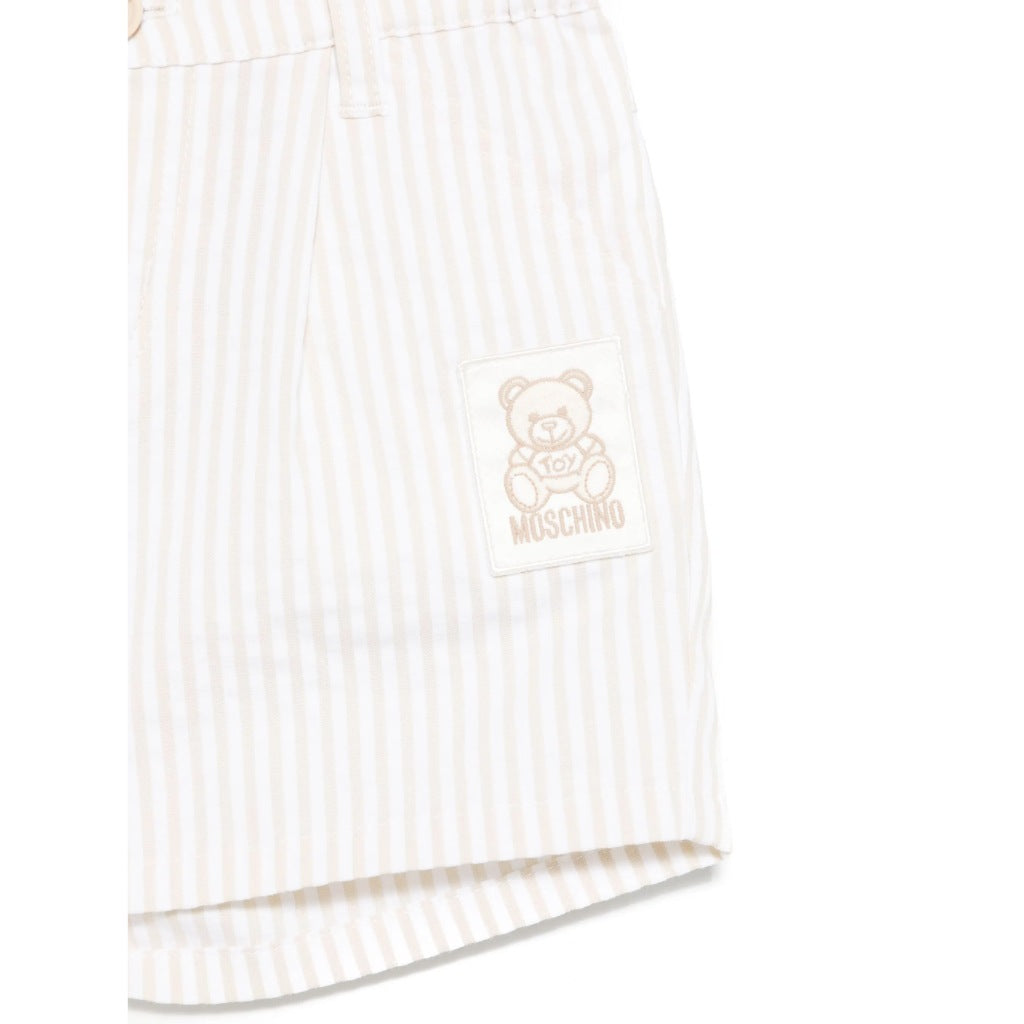 Moschino Kids Teddy Patch Striped Shorts
