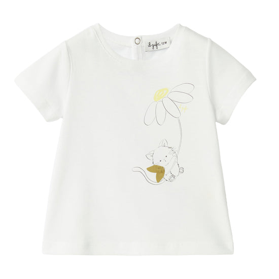 Il Gufo Cat Flower T-shirt