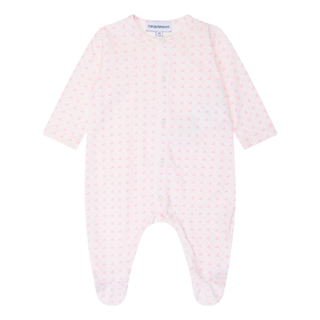 Emporio Armani Junior Eagle Logo Onesie Hat and Bib