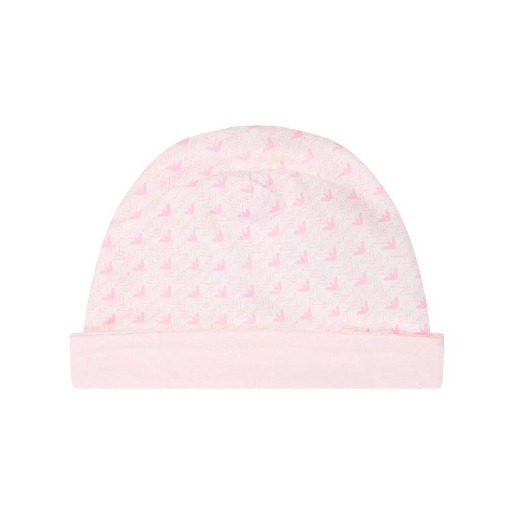Emporio Armani Junior Eagle Logo Onesie Hat and Bib