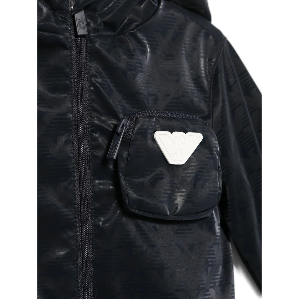 Emporio Armani Junior Eagle Pattern Hooded Jacket