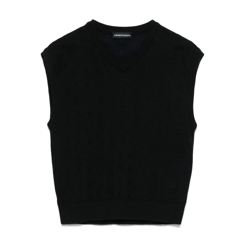 Emporio Armani Junior Eagle Pattern Knit Vest