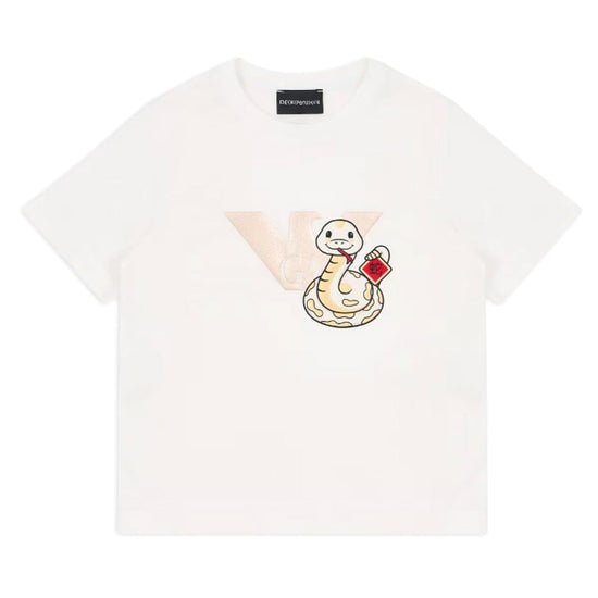 Emporio Armani Junior Snake Logo Graphic T-shirt