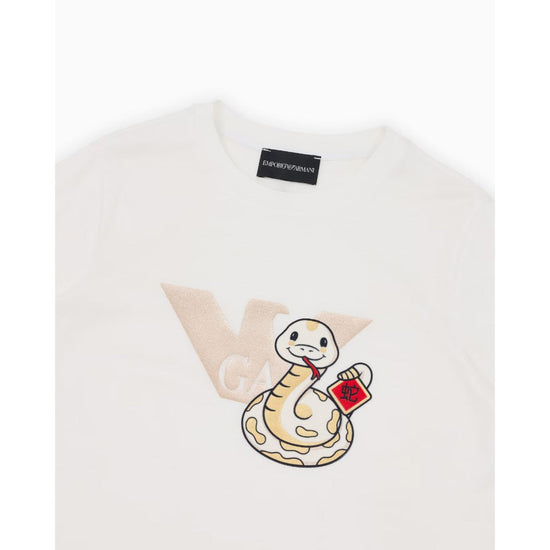 Emporio Armani Junior Snake Logo Graphic T-shirt