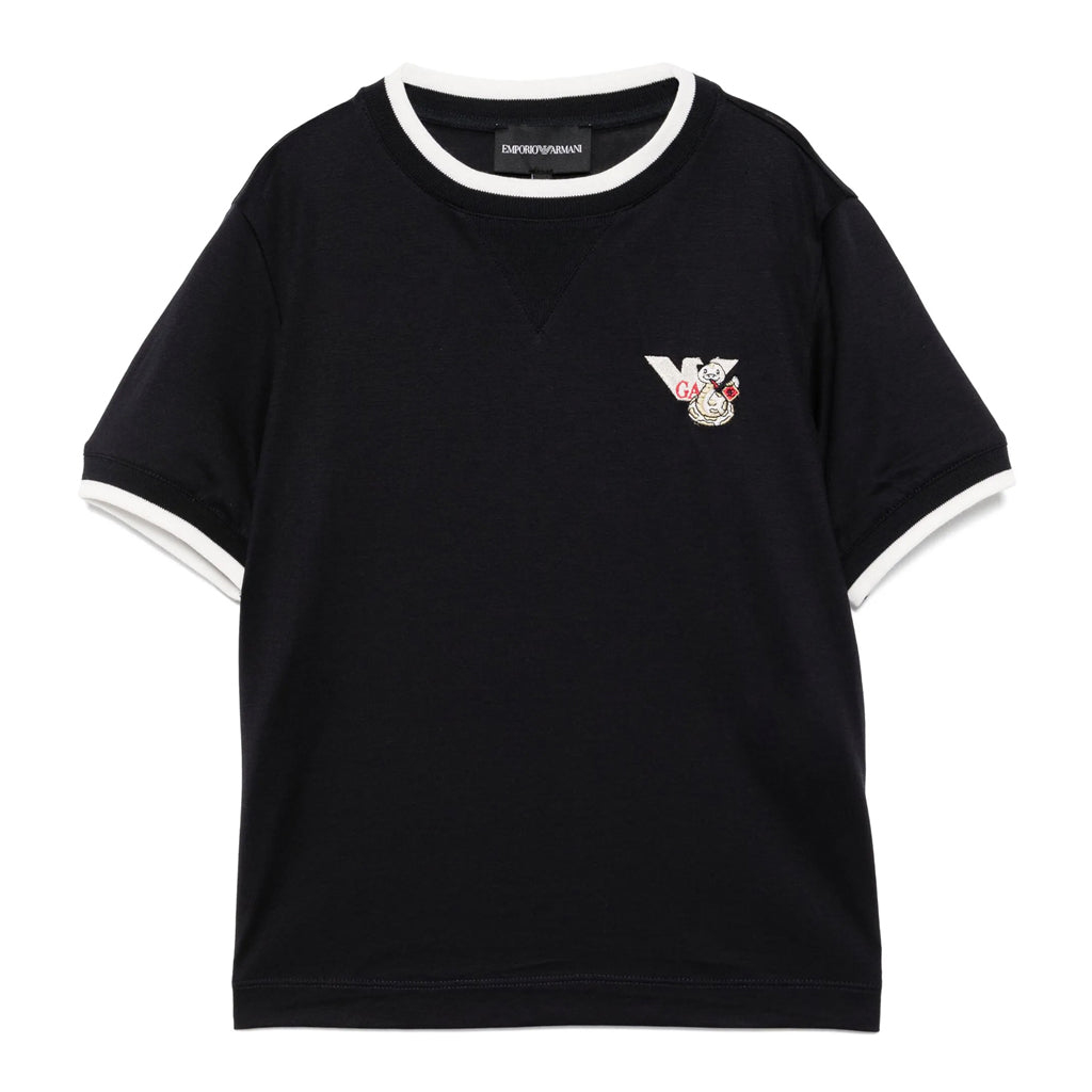 Emporio Armani Junior Snake Logo Graphic T-shirt