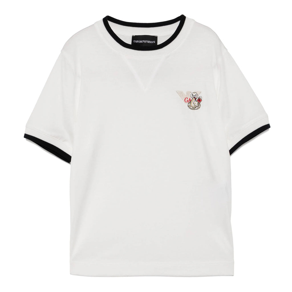 Emporio Armani Junior Snake Logo Graphic T-shirt