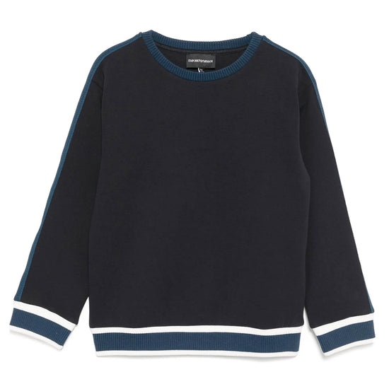 Emporio Armani Junior Striped Trim Sweater
