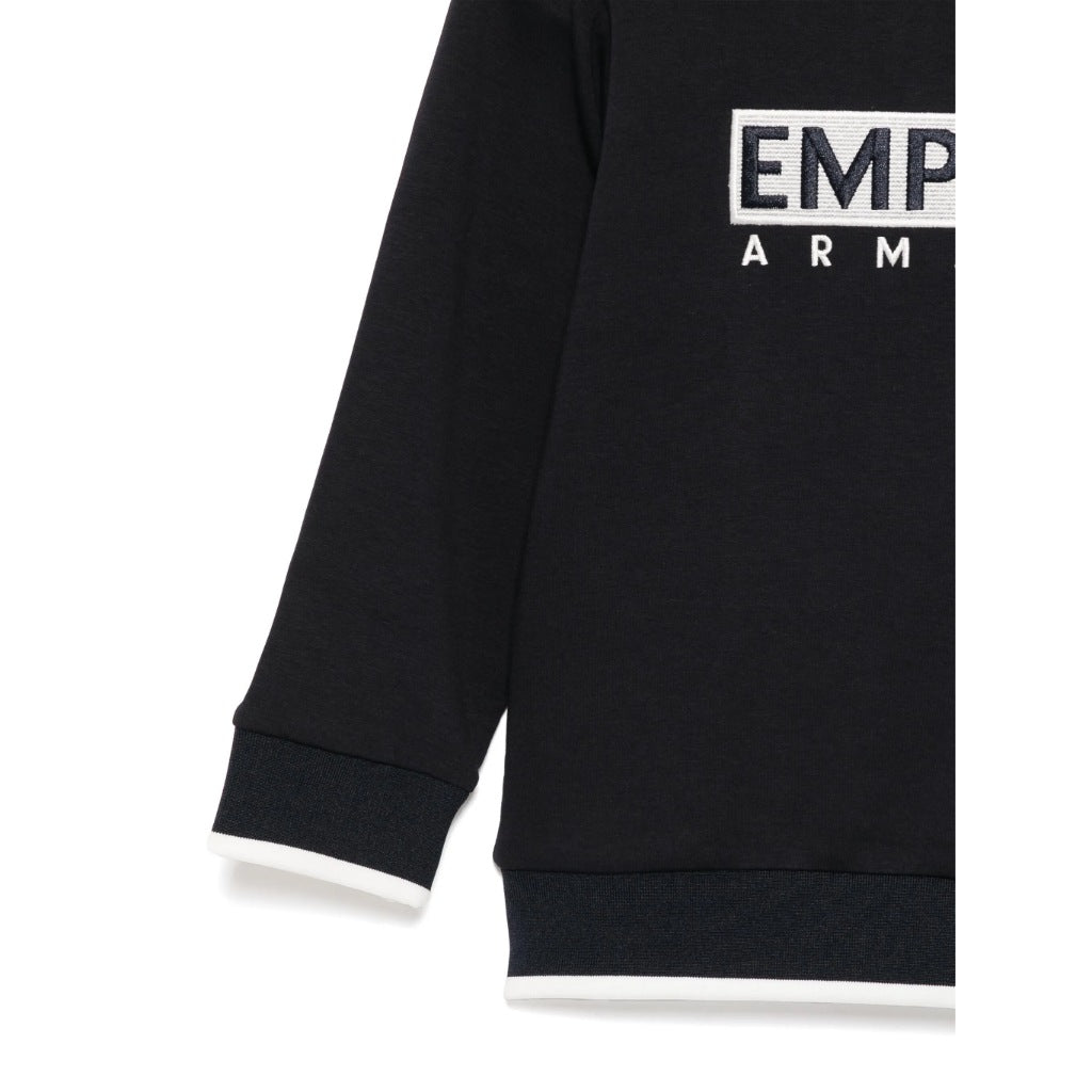 Emporio Armani Junior Snake Logo Graphic Hooded Sweashirt