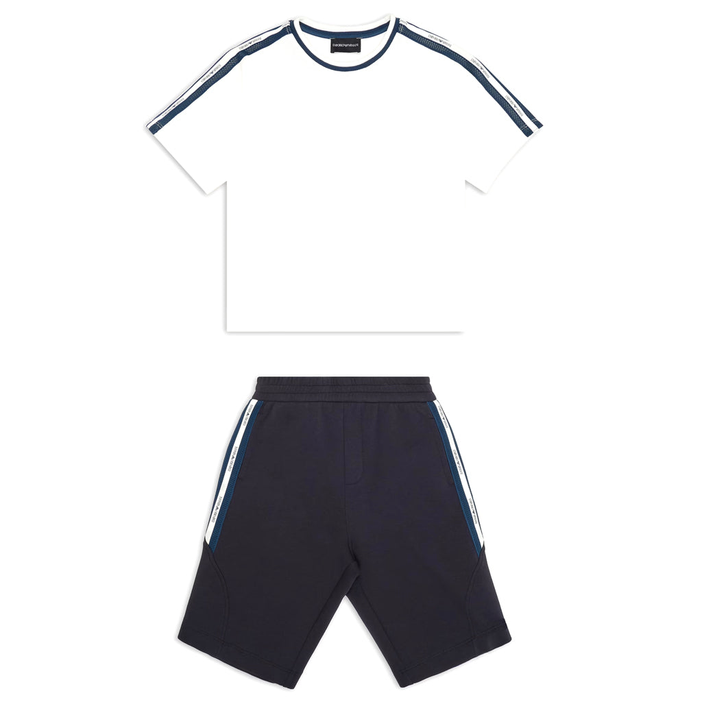 Emporio Armani Junior Logo Tape T-shirt and Shorts Set