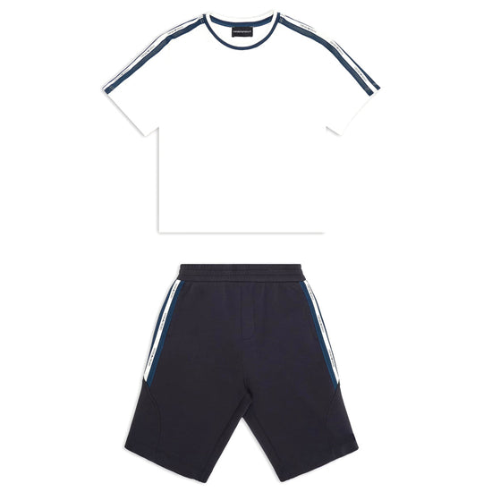 Emporio Armani Junior Logo Tape T-shirt and Shorts Set
