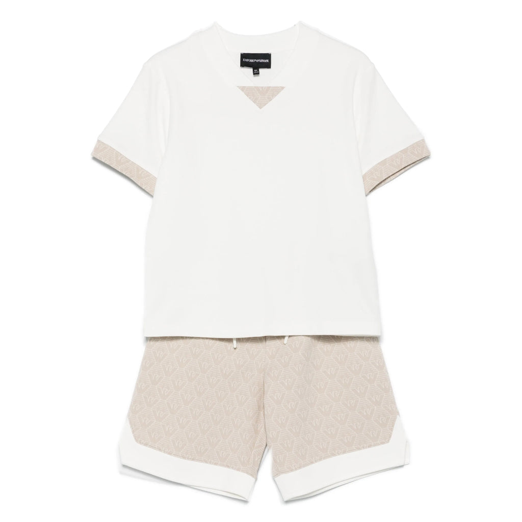 Emporio Armani Junior Eagle Pattern T-shirt and Shorts Set