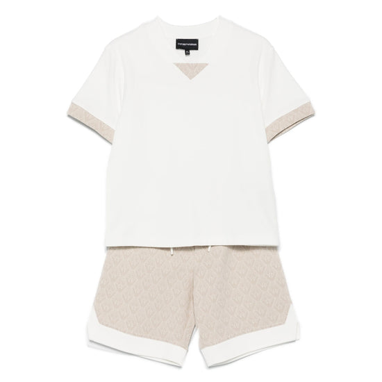 Emporio Armani Junior Eagle Pattern T-shirt and Shorts Set