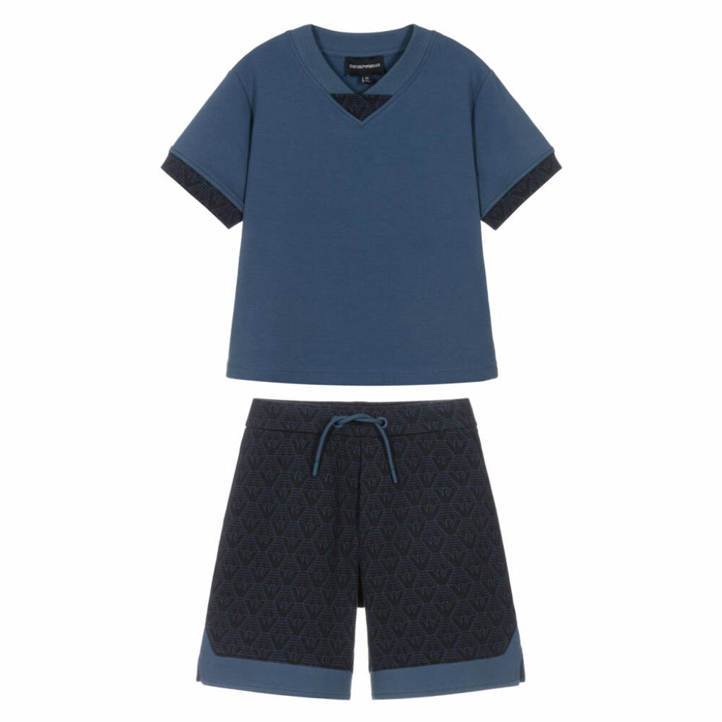 Emporio Armani Junior Eagle Pattern T-shirt and Shorts Set