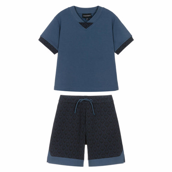 Emporio Armani Junior Eagle Pattern T-shirt and Shorts Set
