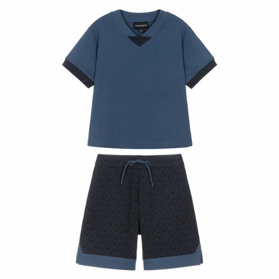Emporio Armani Junior Eagle Pattern T-shirt and Shorts Set