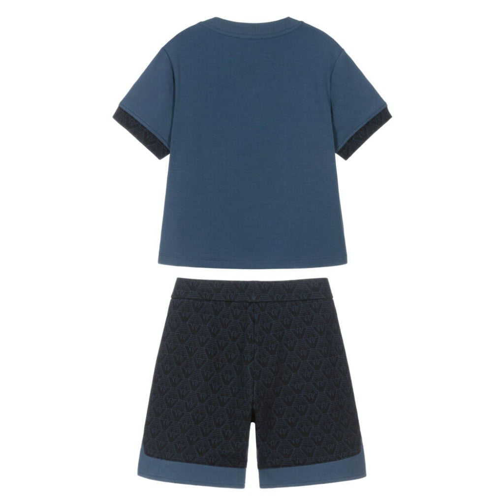 Emporio Armani Junior Eagle Pattern T-shirt and Shorts Set