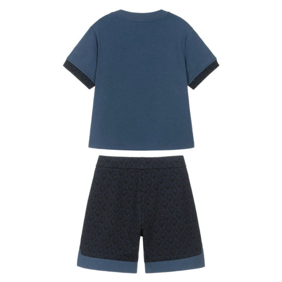 Emporio Armani Junior Eagle Pattern T-shirt and Shorts Set