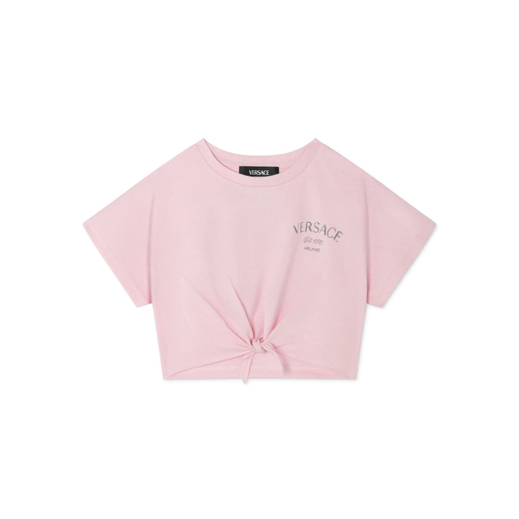 Versace Kids Cropped Logo T-shirt
