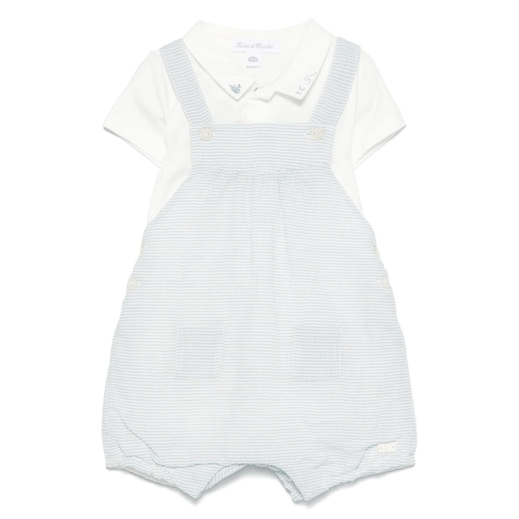 Tartine Et Chocolat Embroidery Top and Overall Set