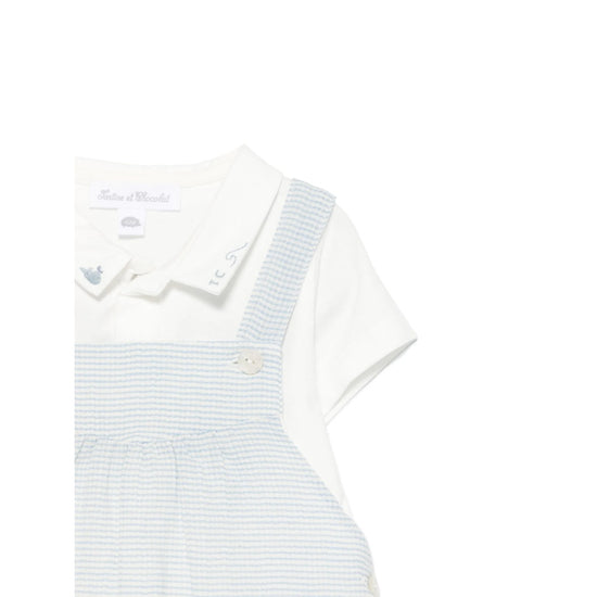 Load image into Gallery viewer, Tartine Et Chocolat Embroidery Top and Overall Set
