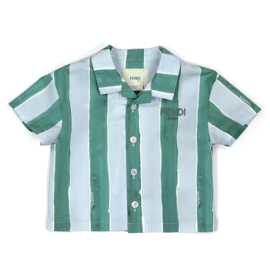 Fendi Kids Logo Striped Shirt
