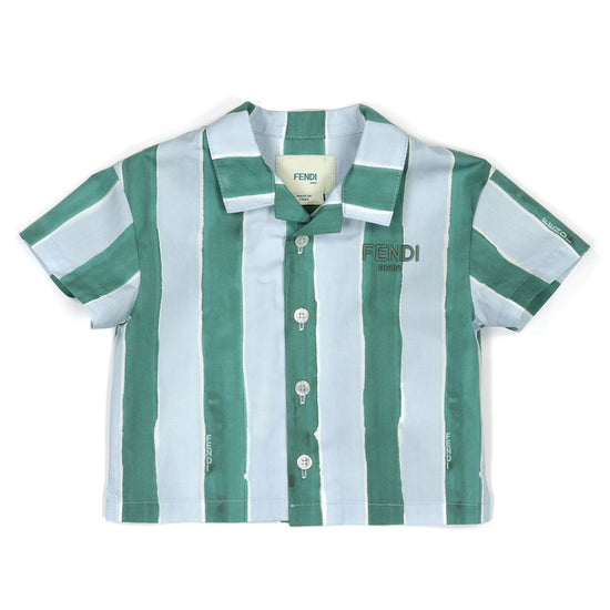 Fendi Kids Logo Striped Shirt