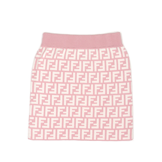 Fendi Kids FF Logo Pique Knit Skirt