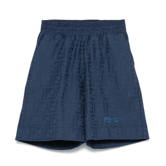 Fendi Kids FF Cotton Jacquard Shorts