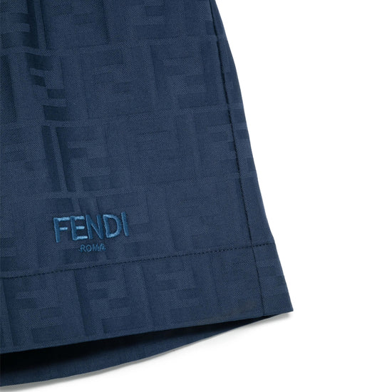 Fendi Kids FF Cotton Jacquard Shorts