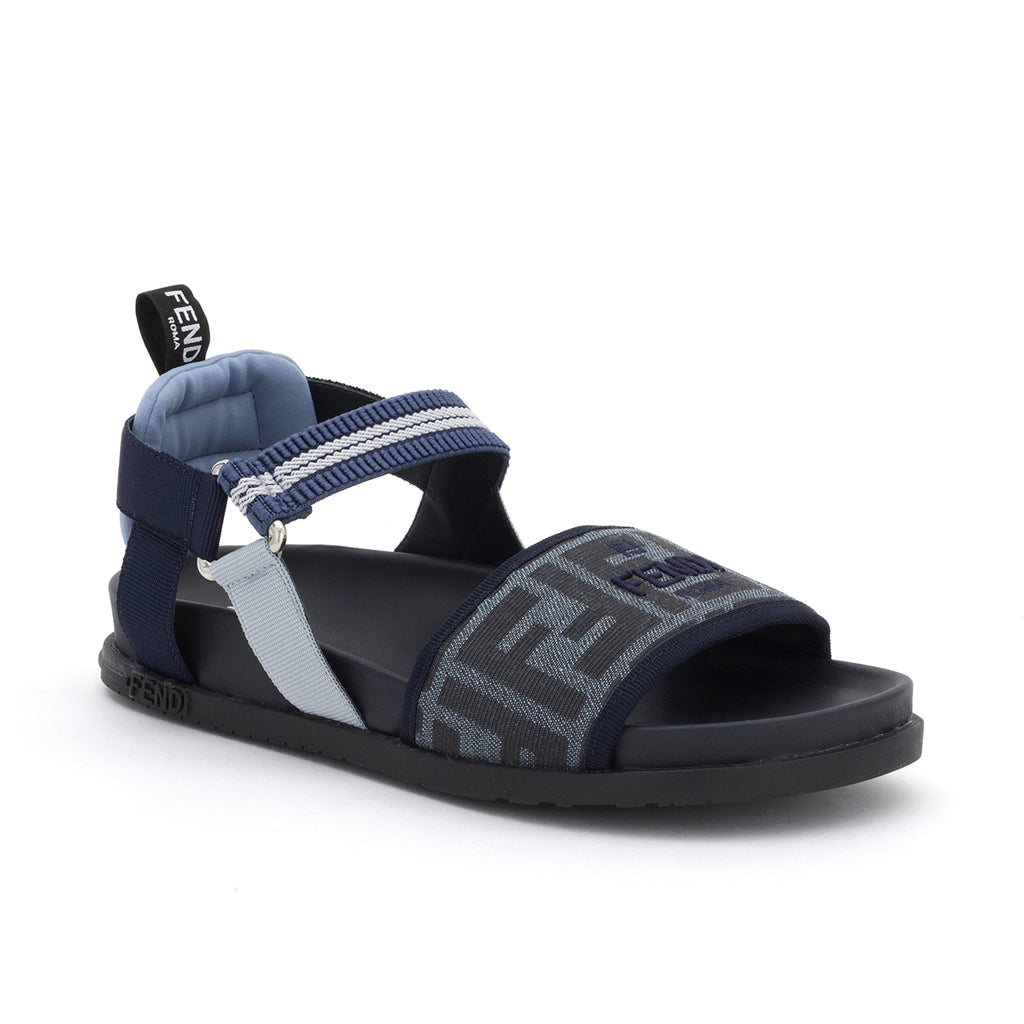 Fendi Kids FF Jacquard Fabric Sandals