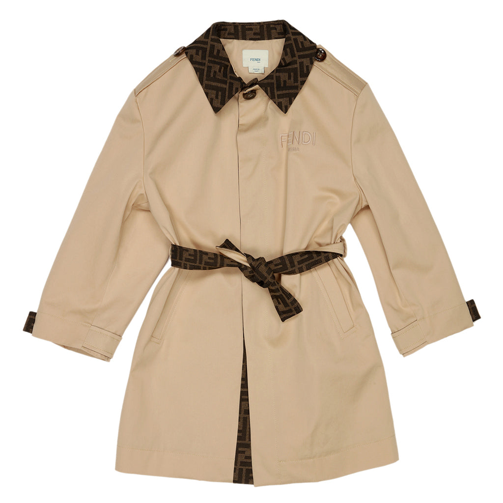 Fendi Kids FF Jacquard Gabardine Junior Trench Coat
