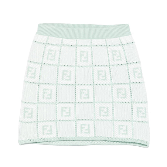 Fendi Kids Crochet Knit FF Jacquard Junior Skirt