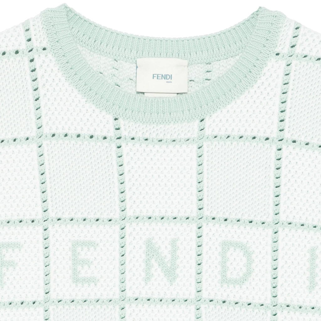 Fendi Kids Crochet Knit FF Jacquard Boxy
