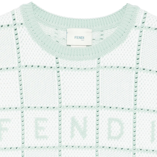 Fendi Kids Crochet Knit FF Jacquard Boxy