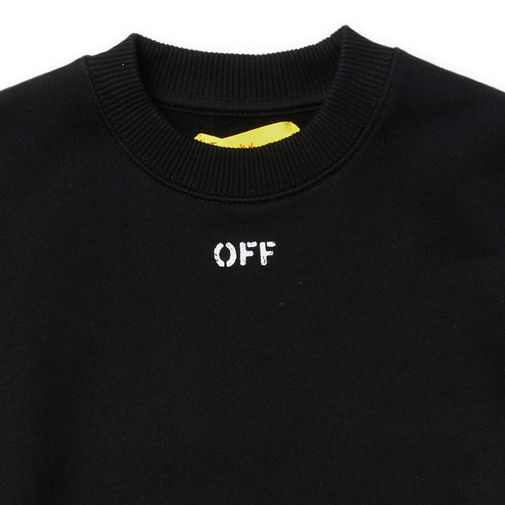 Off-White Kids OFF Stamp Plain Crew Neck Sweater