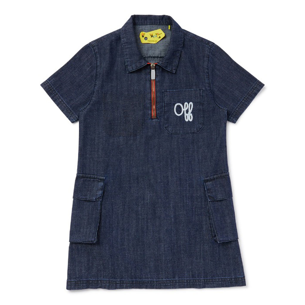 Off-White Kids Script Type Denim Dress