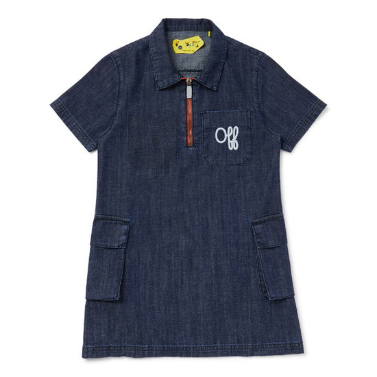 Off-White Kids Script Type Denim Dress