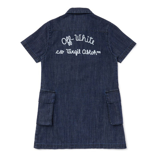 Load image into Gallery viewer, Off-White Kids Script Type Denim Dress
