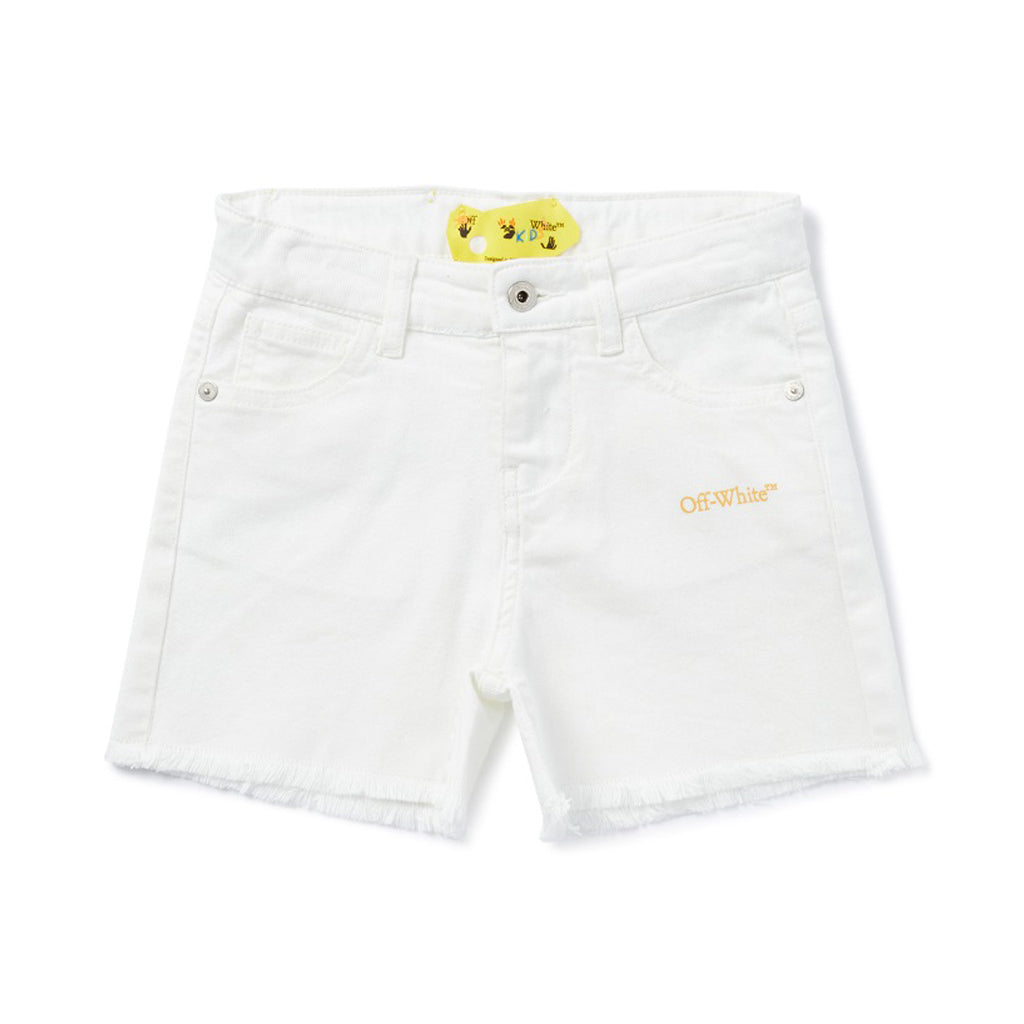 Off-White Kids Bookish Diag Denim Shorts