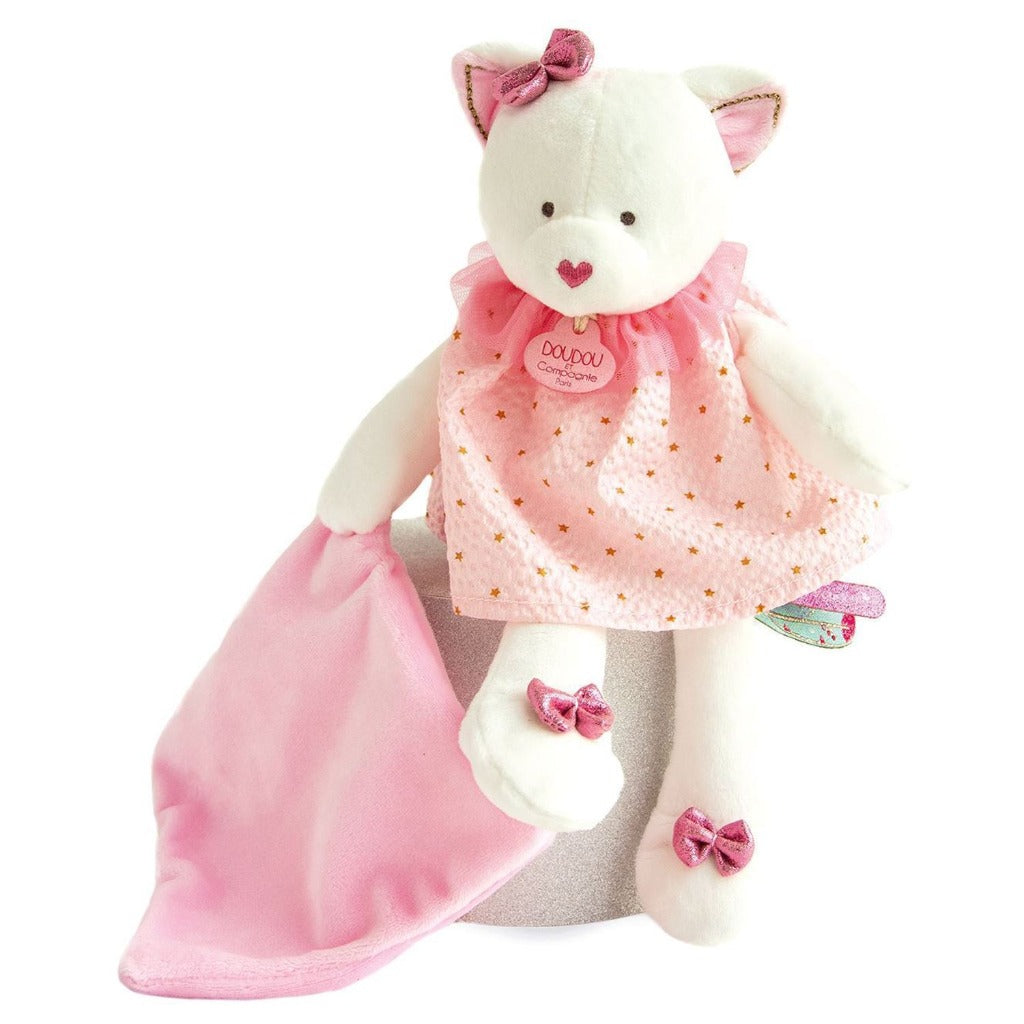 Doudou et Compagnie Pinky Cat Plush With Comforter