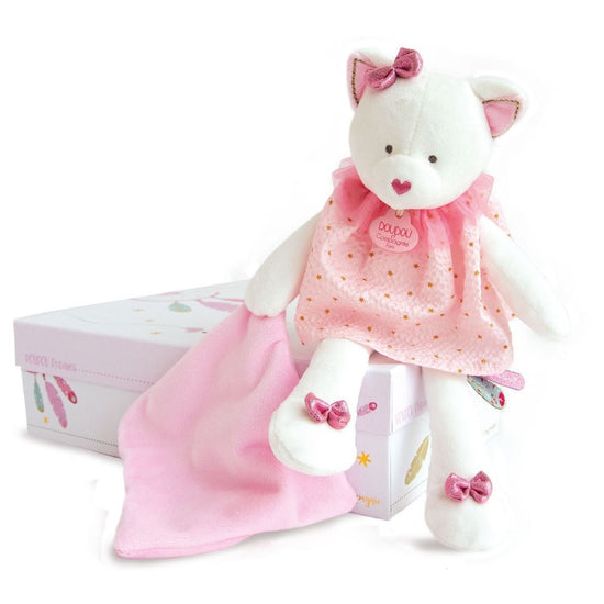 Doudou et Compagnie Pinky Cat Plush With Comforter
