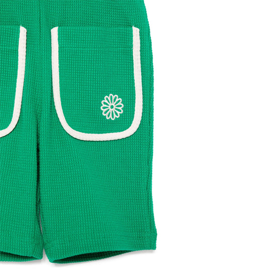 Mardi Mercredi Les Petits Waffle Bermuda Shorts - Green